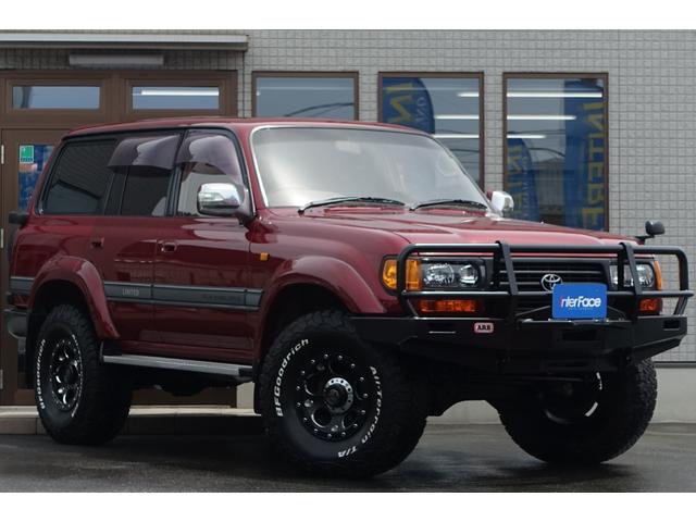 ランドクルーザー８０ ディーゼルターボ後期型ＶＸリミテッド新品ＡＲＢ製バンパー　新品３インチリフトアップ新品インナーブラックヘッドライト新品オレンジコーナーレンズ新品ＬＥＤテールレンズ新品ＢＦグッドリッジオールテレーンタイヤクリムソンオプションビードロック付きデーモン（6枚目）