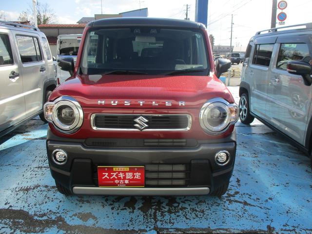 ハスラー ＨＹＢＲＩＤ　Ｘ　３型　４ＷＤ　ＣＶＴ　衝突被害軽減ブレーキ　プッシュスタート　シートヒーター　オートエアコン　４ＷＤ　衝突被害軽減システム　アイドリングストップ　横滑り防止機能　衝突安全ボディ　盗難防止システム（2枚目）