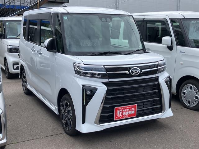 タント Ｘ　４ＷＤ　届け出済み未使用車　両側電動スライドドア　クリアランスソナー　レーンアシスト　衝突被害軽減システム　オートライト　ＬＥＤヘッドランプ　スマートキー　アイドリングストップ　電動格納ミラー（3枚目）