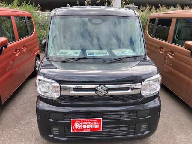 スペーシア ハイブリッドＧ　４ＷＤ　届け出済み未使用車　両側スライドドア　クリアランスソナー　衝突被害軽減システム　オートライト　ＬＥＤヘッドランプ　スマートキー　アイドリングストップ　電動格納ミラー　シートヒーター（12枚目）
