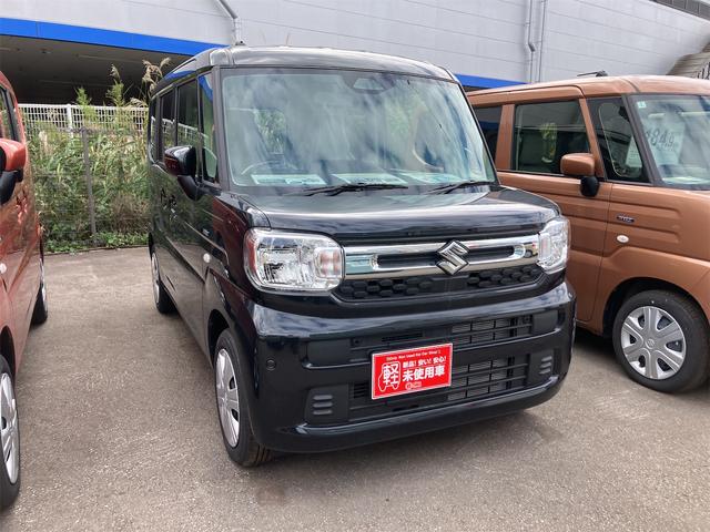 スペーシア ハイブリッドＧ　４ＷＤ　届け出済み未使用車　両側スライドドア　クリアランスソナー　衝突被害軽減システム　オートライト　ＬＥＤヘッドランプ　スマートキー　アイドリングストップ　電動格納ミラー　シートヒーター（13枚目）