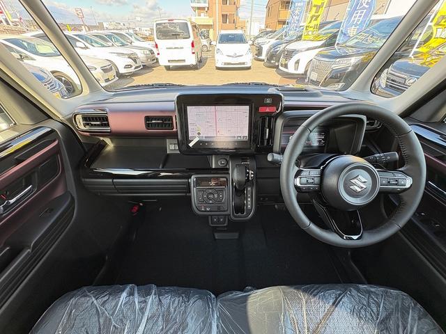 スペーシアカスタム ハイブリッドXSターボ 届け出済み未使用車 コーナーセンサー 全方位カメラ付き9インチディスプレイオーディオ【フルセグTV Bluetooth】 ハーフレザーシート&シートヒーター レーンアシスト レーダークルーズコントロール ステアリングヒーター 保証書(5枚目)