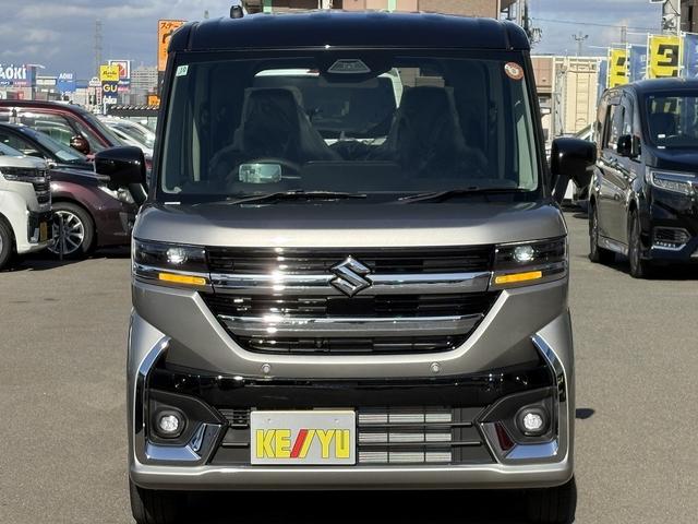 スペーシアカスタム ハイブリッドXSターボ 届け出済み未使用車 コーナーセンサー 全方位カメラ付き9インチディスプレイオーディオ【フルセグTV Bluetooth】 ハーフレザーシート&シートヒーター レーンアシスト レーダークルーズコントロール ステアリングヒーター 保証書(13枚目)