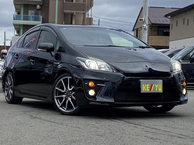 プリウス Sツーリングセレクション・G’s 禁煙車 横滑り防止装置 アルパイン製9インチナビ【CD DVD フルセグTV Bluetooth】 バックカメラ HIDヘッドライト&オートライト&フォグランプ ビルトインETC ステアリングリモコン スマートキー&スペア(10枚目)