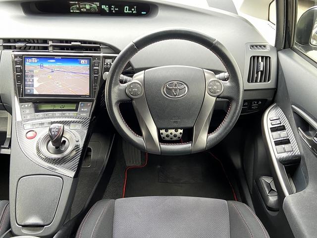 プリウス Sツーリングセレクション・G’s 禁煙車 横滑り防止装置 アルパイン製9インチナビ【CD DVD フルセグTV Bluetooth】 バックカメラ HIDヘッドライト&オートライト&フォグランプ ビルトインETC ステアリングリモコン スマートキー&スペア(26枚目)