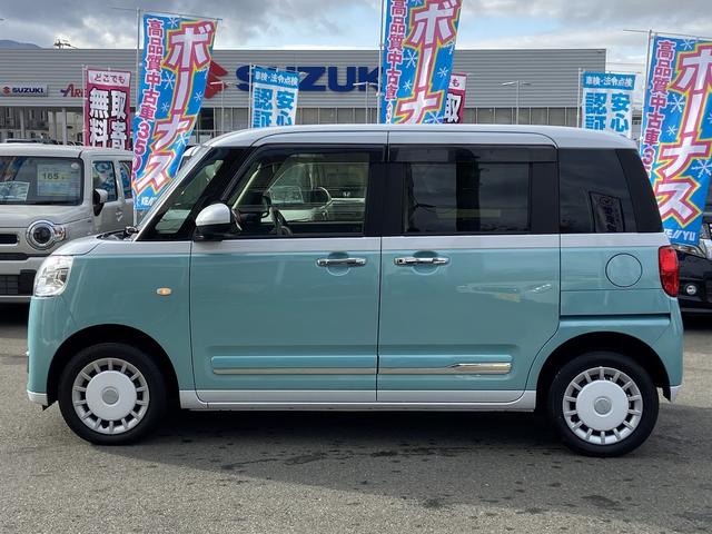 ムーヴキャンバス ストライプスＧ　禁煙車　４ＷＤ　両側電動スライドドア　衝突被害軽減装置　レーンアシスト　コーナーセンサー　９インチディスプレイオーディオ【フルセグＴＶ　Ｂｌｕｅｔｏｏｔｈ　ＵＳＢ】バックカメラ　シートヒーター　スペアキー　オートブレーキホールド　ＴＲＣ（14枚目）