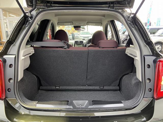 マーチ Ｇ　禁煙車　【有料オプションカラー】チタニウムカーキ　衝突被害軽減装置　レーンアシスト　オートライト＆ＬＥＤヘッドライト　アイドリングストップ　横滑り防止装置　スマートキー＆プッシュスタート　純正１４インチアルミホイール　ＣＤオーディオ＆ＡＵＸ　記録簿（19枚目）