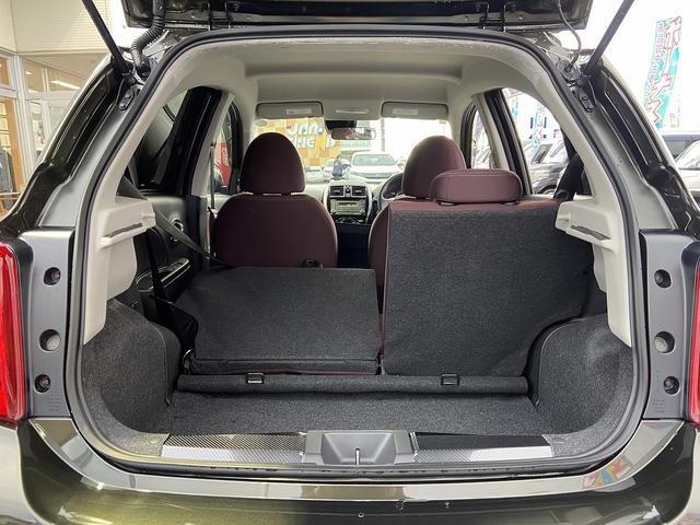 マーチ Ｇ　禁煙車　【有料オプションカラー】チタニウムカーキ　衝突被害軽減装置　レーンアシスト　オートライト＆ＬＥＤヘッドライト　アイドリングストップ　横滑り防止装置　スマートキー＆プッシュスタート　純正１４インチアルミホイール　ＣＤオーディオ＆ＡＵＸ　記録簿（20枚目）