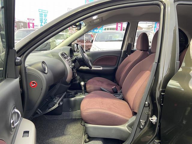 マーチ Ｇ　禁煙車　【有料オプションカラー】チタニウムカーキ　衝突被害軽減装置　レーンアシスト　オートライト＆ＬＥＤヘッドライト　アイドリングストップ　横滑り防止装置　スマートキー＆プッシュスタート　純正１４インチアルミホイール　ＣＤオーディオ＆ＡＵＸ　記録簿（24枚目）