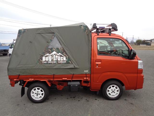 ハイゼットトラック エクストラＳＡＩＩＩｔ　４ＷＤ／オートマ／衝突被害軽減ブレーキ／プッシュスタート／テントキット／リアスライドガラス／Ｂｕｇ－ｔｒｕｃｋ　Ｅｘｔｒａ．／社外ナビ／Ｂカメラ／ＥＴＣ／ＥＮＫＥＩアルミホイール／ＰＩＶＯＴスロコン／（14枚目）