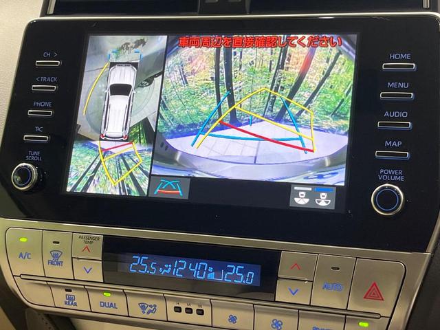 ランドクルーザープラド ＴＸ　Ｌパッケージ　後期　Ｔコネクト９型メーカーナビ　全周囲カメラ　１４スピーカー　アップルカープレイ　ベージュ革　ベンチレーション　シートヒーター　パワーシート　セーフティセンス　レーダークルーズ　ＬＥＤヘッド　禁煙車（4枚目）
