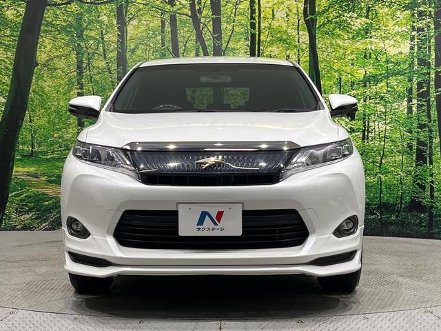 ハリアー エレガンス 純正フルエアロ 黒内装 純正ナビ フルセグ バックカメラ LEDヘッド オートライト スマートキー アイドリングストップ 黒合皮ファブリックシート パワーシート ウッド革コンビステアリング ETC(14枚目)