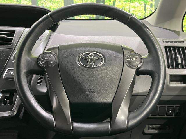 プリウスアルファ Ｓ　チューン　ブラック　純正ナビ　フルセグ　バックカメラ　ＬＥＤヘッド　オートライト　スマートキー　オートエアコン　革巻きステアリング　ステアリングスイッチ　アームレスト　シートリフター　電動格納ドアミラー　禁煙車　ＥＴＣ（11枚目）