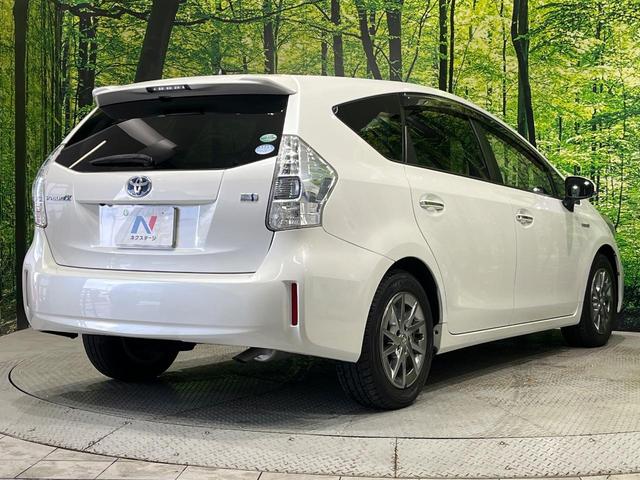 プリウスアルファ Ｓ　チューン　ブラック　純正ナビ　フルセグ　バックカメラ　ＬＥＤヘッド　オートライト　スマートキー　オートエアコン　革巻きステアリング　ステアリングスイッチ　アームレスト　シートリフター　電動格納ドアミラー　禁煙車　ＥＴＣ（17枚目）