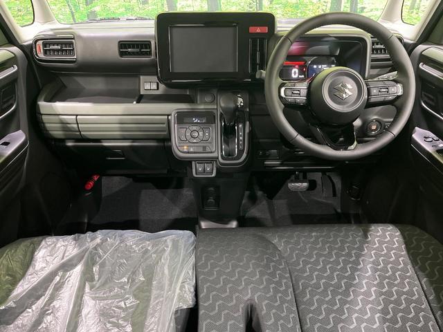 スペーシアギア ハイブリッドＸＺ　届出済未使用車　セーフティサポート　アダプティブクルーズ　両側電動ドア　ＬＥＤヘッドライト　オートライト　シートヒーター　スマートキー　ステアリングヒーター　革巻きステアリング　ルーフレール　禁煙車（2枚目）