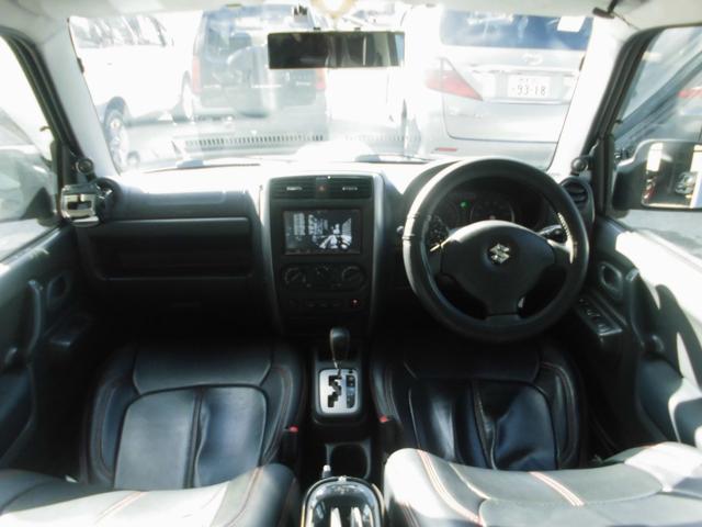 ジムニー ワイルドウインド 社外ナビ&フルセグテレビ&DVD&Bluetooth ETC シートヒーター 2インチリフトアップ 社外アルミホイール 社外マフラー 前後ショートバンパー 社外ヘッドライト LEDテール キーレス(4枚目)