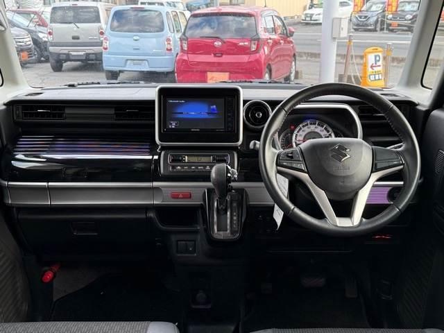 スペーシアカスタム ハイブリッドＸＳ　社外メモリナビ　スライドドア　シートヒーター　アイドリングストップ　プッシュスタート　スマートキー　横滑り防止　ＬＥＤヘッドライト　　フォグランプ　オートライト　オートエアコン　純正アルミホイール（2枚目）