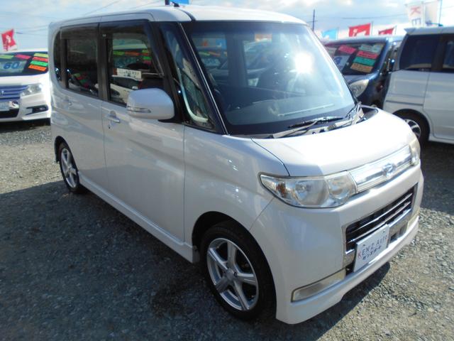 タント カスタムＲＳ　４ＷＤ　ターボタイミングチェーンエンジンＣＶＴオートマ　パワースライドドア　ＡＡＣ　モモステ　スマートキー　ベンチシート　オーバーヘッドコンソール　純正エアロ　ＨＩＤ　１５インチＡＷ　車検整備保証付（2枚目）