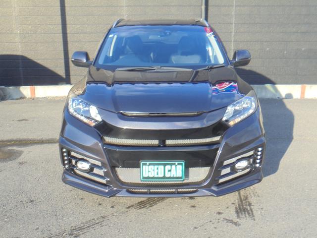 ヴェゼル ハイブリッドＸ・Ｌパッケージ　ハイブリッド４ＷＤ、ホンダインターナビ・ＴＶ・Ｂｌｕｅｔｏｏｔｈ対応、オートクルーズ、シートヒーター、社外エアロバンパー、社外１８インチアルミホイール、車高調（減衰力調整付き）、ＥＴＣ、ＬＥＤライト（2枚目）