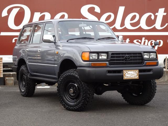 ランドクルーザー80 GX HZJ81V 後期型純正ナロー リア観音ドア グレーメタリック 輸出仕様 5速マニュアル パートタイム4WD 3インチリフトUP PW集中ドアロック 前後バンパーサイドSラプターライナー新品255MT(37枚目)