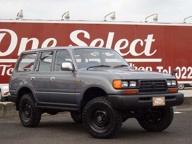 ランドクルーザー80 GX HZJ81V 後期型純正ナロー リア観音ドア グレーメタリック 輸出仕様 5速マニュアル パートタイム4WD 3インチリフトUP PW集中ドアロック 前後バンパーサイドSラプターライナー新品255MT(39枚目)