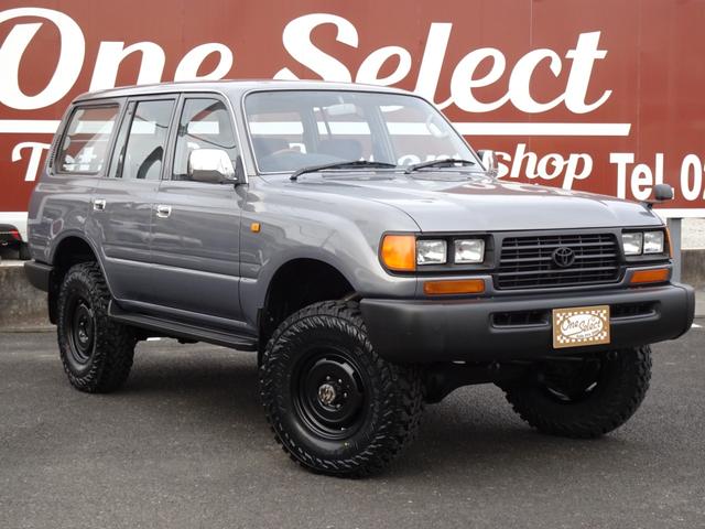 ランドクルーザー80 GX HZJ81V 後期型純正ナロー リア観音ドア グレーメタリック 輸出仕様 5速マニュアル パートタイム4WD 3インチリフトUP PW集中ドアロック 前後バンパーサイドSラプターライナー新品255MT(40枚目)