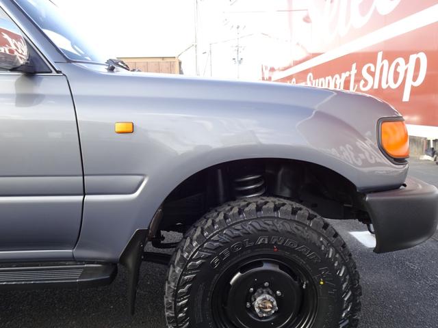 ランドクルーザー80 GX HZJ81V 後期型純正ナロー リア観音ドア グレーメタリック 輸出仕様 5速マニュアル パートタイム4WD 3インチリフトUP PW集中ドアロック 前後バンパーサイドSラプターライナー新品255MT(57枚目)