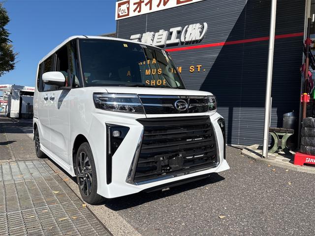 タント カスタムＸ　ＥＴＣ　全方位カメラ　両側電動スライド　ディスプレイオーディオ　ＴＶ　クリアランスソナー　オートクルーズコントロール　衝突被害軽減システム　オートライトＬＥＤランプ　ＨＤＭＩ接続　エンジンスターター（3枚目）