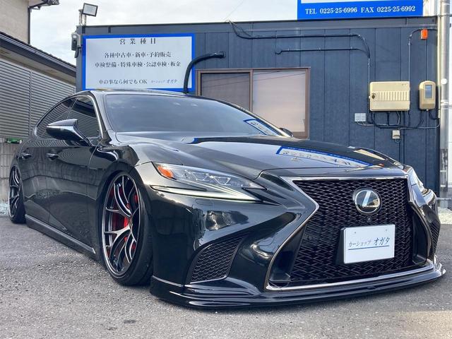 ＬＳ ＬＳ５００　バージョンＬ　ＦバンパーＦスポーツ　エイムゲインスポイラー　社外エアサスマネージメントエアリフト・足エアメクスト　ＢＢＳ２１インチＲＩＤ　１０Ｊ＋１５　４本通し　ブレーキブレンボ８ｐｏｔ　ローター４１０（13枚目）