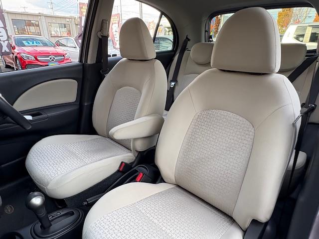 マーチ １２Ｇ　保証付　禁煙車　外品ナビ　地デジＴＶ　スマートキー　プッシュスタート　ＥＴＣ　Ａ－ＳＴＯＰ　オートエアコン　オートライト　純正ホイール（30枚目）