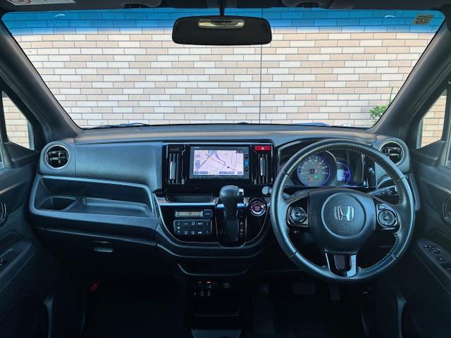 Ｎ－ＷＧＮカスタム Ｇ・Ｌパッケージ　保証付　禁煙車　純正ナビ　フルセグＴＶ　Ｂカメラ　Ｂｌｕｅｔｏｏｔｈ　スマートキー　プッシュスタート　ハーフレザーシート　ＬＥＤライト　ＬＥＤフォグ　クルコン　ビルトインＥＴＣ　横滑り防止　純正ＡＷ（11枚目）