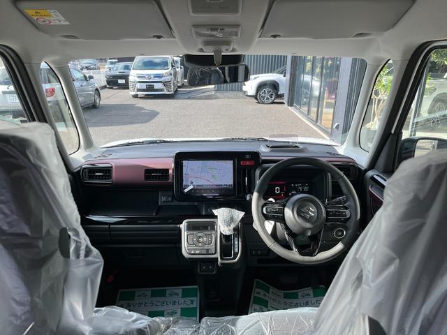 スペーシアカスタム ハイブリッドＸＳターボ　４ＷＤ　全方位モニター付９インチメモリーナビ　スズキセーフティサポート　スズキコネクト対応機　電動パーキングブレーキ　ブレーキホールド　アダプティブクルーズコントロールハイビームアシスト（4枚目）