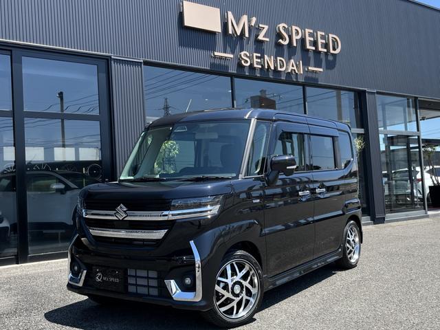 スペーシアカスタム ハイブリッドＸＳターボ　４ＷＤ　エムズスピード１６インチホイールＪカラット　全方位モニター付９インチメモリーナビ　スズキセーフティサポート　スズキコネクト対応機　電動パーキングブレーキ　　アダプティブクルーズコントロール（17枚目）