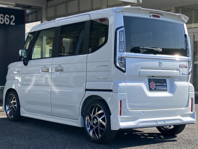 スペーシアカスタム ハイブリッドXSターボ 4WD エムズスピードエアロVerコンプリートカー 全方位モニター付9インチメモリーナビ 届出済未使用車 ZESUエアロF・R 16インチJカラットホイール 両側電動スライドドア スズキコネクト対応(22枚目)