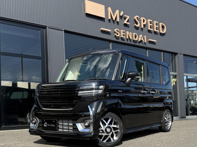 スペーシアカスタム ハイブリッドXSターボ エムズスピードエアロVerコンプリートカー 全方位モニター付9インチメモリーナビ 届出済未使用車 ZESUエアロF・R 16インチJカラットホイール 両側電動スライドドア スズキコネクト対応(19枚目)