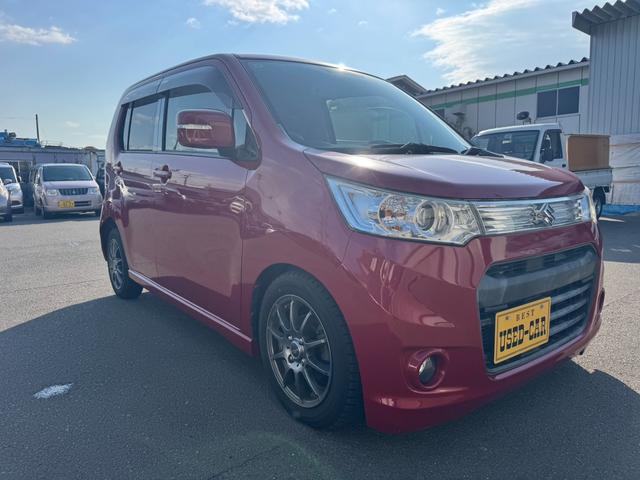 ワゴンRスティングレー T 102980km 社外ナビ 地デジTV バックカメラ ステアスイッチ プッシュスタート スマートキー アイドリングストップ HIDライト フォグランプ ローダウン 社外マフラー 社外アルミホイール(6枚目)