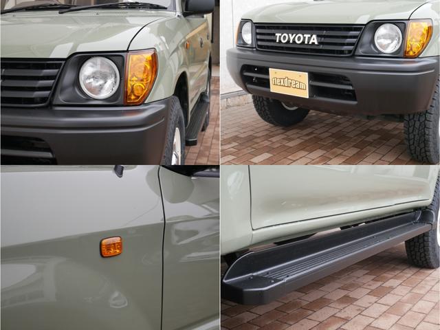 ランドクルーザープラド ＴＸ　後期型　経済的な２．７Ｌエンジン　丸目フェイス換装　ＮＥＷオールペイント：シダーグリーン　ナローボディ―仕様　ＹＯＫＯＨＡＭＡジオランダーＡ／Ｔ４　ＦＤ－ｃｌａｓｓｉｃ１６インチＡＷ　ヴィンテージブラ（10枚目）