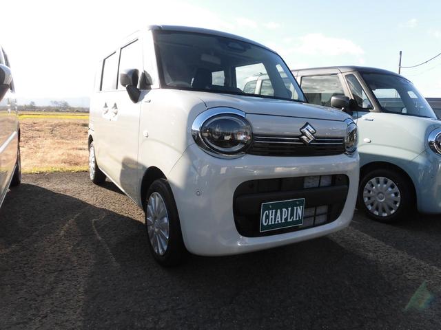 ワゴンＲスマイル ハイブリッドＳ　４ＷＤ　届出済み未使用車　セーフティサポート付き　ツートンカラー　左側パワースライドドア　プッシュスタート　オートライト　オートエアコン　パワステ（5枚目）