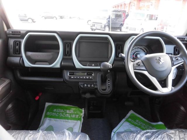 ハスラー ハイブリッドＧ　４ＷＤ　届出済み未使用車　セーフティサポート付き　　ツートンカラー　プッシュスタート　シートヒーター　オートライト　オートエアコン（3枚目）