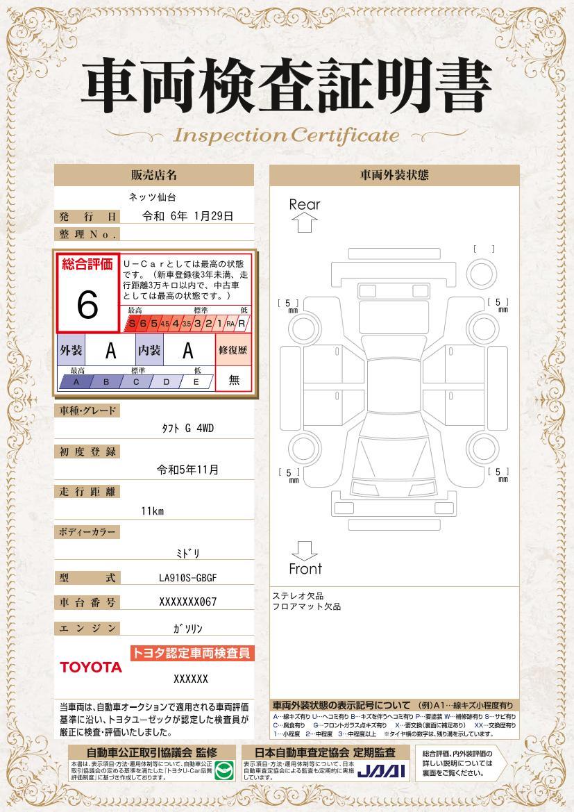 車両状態評価書