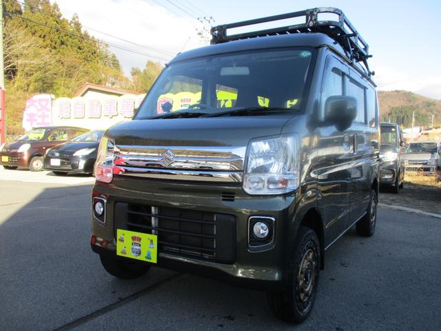 エブリイ ＰＣ　４ＷＤ　マニュアル　リフトアップ　社外１４インチアルミ　マッドタイヤ　ワゴン仕様　ＥＴＣ　社外リアラダー　社外追加メーター　社外ルーフラック（5枚目）