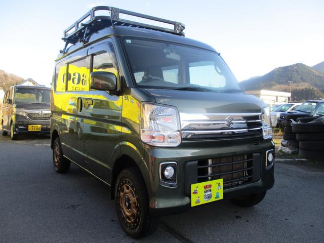 エブリイ ＰＣ　４ＷＤ　マニュアル　リフトアップ　社外１４インチアルミ　マッドタイヤ　ワゴン仕様　ＥＴＣ　社外リアラダー　社外追加メーター　社外ルーフラック（6枚目）