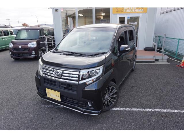 ムーヴ カスタム X SA ナビ フルセグTV Bluetooth DVD USB パワーモード エンジンスターター ステアスイッチ オートライト オートエアコン LEDライトエアロ ローダウン 16アルミ 禁煙 1年保証整備付(2枚目)