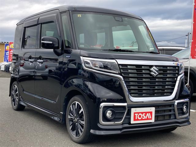 スペーシアカスタム ハイブリッドＸＳターボ　４ＷＤ　ターボ　追突防止装置　誤発進防止装置　社外フルセグＳＤナビ　ＤＶＤ再生　Ｂｌｕｔｅｔｏｏｔｈ接続　バックカメラ　両側自動ドア　コーナーセンサー　クルーズコントロール　シートヒーター　純正エアロ（40枚目）