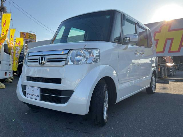 N-BOX G SSパッケージ スマートキー☆エンジンスターター☆純正ナビゲーション☆ワンセグTV☆ブルートゥース☆バックカメラ☆左側電動スライドドア☆横滑り防止☆アイドリングストップ☆ETC☆シートヒーター 14AW(3枚目)