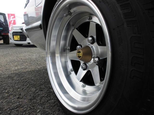 マークII L 復刻ロンシャン8J14AW 車高調 水野ワークス製ウッドハンドル チンスポ シルバーオールペン 店舗外保管車両の為ご来店の際は事前連絡お願いします。(32枚目)