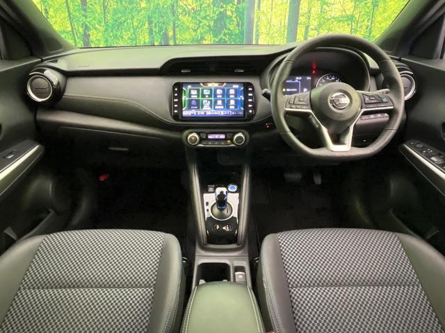 キックス X 純正9型ナビ 全周囲カメラ プロパイロット 衝突軽減装置 デジタルインナーミラー 2トーンルーフ シートヒーター コーナーセンサー スマートキー LEDヘッド ETC オートハイビーム オートエアコン(2枚目)