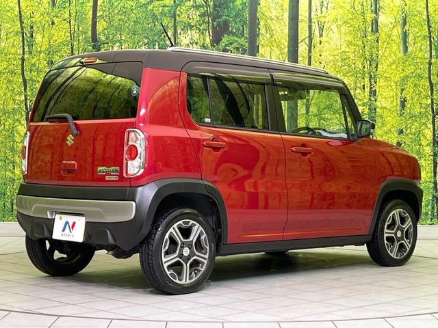 ハスラー X 4WD ナビ 衝突軽減装置 シートヒーター スマートキー HIDヘッド ルーフレール ETC 誤発進抑制機能 オートライト オートエアコン 純正15インチAW CD再生 地デジ 革巻きステアリング(17枚目)