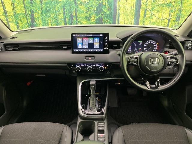 ヴェゼル e:HEV Z 純正18インチAW 純正9型ナビ バックカメラ 衝突軽減 ハーフレザーシート コーナーセンサー 置くだけ充電 スマートキー LEDヘッド オートライト ETC オートハイビーム 車線逸脱警報(2枚目)