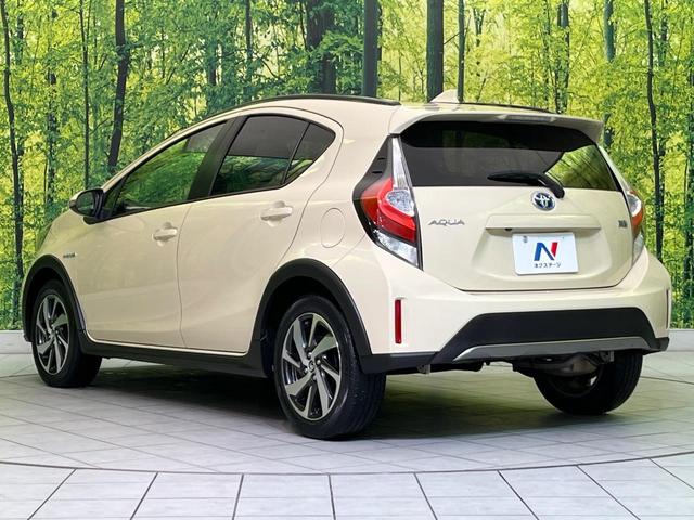 アクア クロスオーバー 純正ナビ 衝突軽減装置 ハーフレザーシート ルーフレール LEDヘッド オートハイビーム 車線逸脱警報 オートエアコン 純正16インチAW 革巻きステアリング 盗難防止装置 Bluetooth再生(60枚目)